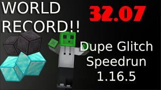 Minecraft 1.16.5 Duplication Glitch Speedrun Former World Record!!