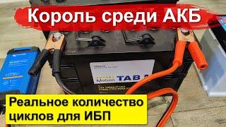 #5 Король среди тяговых кислотных акб - TAB Motion Tubular. Реальное количество циклов EFB, AGM, GEL