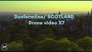 Queensferry Crossing seen from Dunfermline. Scotland Drone Video