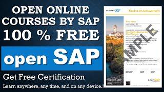 Open online courses by SAP || Free Sap Training Courses with Certificate || OPEN SAP