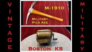 M-1910 Military Pick Axe + Boston KS Pencil Sharpener