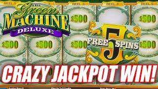 $500 BETS ON GREEN MACHINE DELUXE SLOT MACHINE  HIGH LIMIT JACKPOTS!