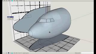 Sketchup - Modeling an airplane nose, using Curviloft plugin