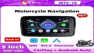 EKIY Motorcycle Navigation Carplay Display Screen Portable Motorcycle Wireless Android Aut