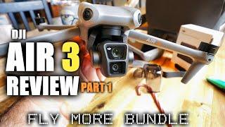 DJI Air 3 Review Part 1 In-Depth | Unboxing, Setup & Comparison - Fly More Bundle