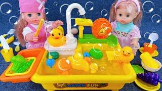 9 Minutes Satisfying with Unboxing Cute Doll Water Fun Playset，Kitchen Sink Toys ASMR | Review Toys