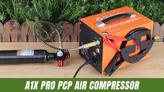 TOAUTO A1X PRO PCP Compressor-Fast Inflation-AC 110V/220V and 12V -4500PSI/300BAR/30MPA,More Power