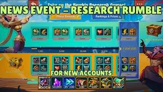 Lords Mobile - News Event || Research Rumble / Lots of Free stuff for a new account