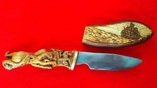 "Кракен" Резная рукоять ножа. Своими руками. The carved handle of the knife. With your own hands.