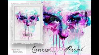 Canvas Color Paint Photo Template | The Spectacular Photoshop Actions Bundle | Artixty