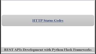 HTTP Status Codes | RESTful APIs Development with Python Flask Frameworks