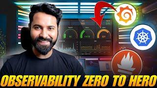 Easiest Prometheus & Grafana Tutorial For DevOps on Kubernetes | Observability in Hindi