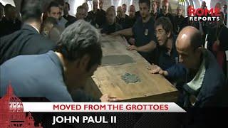 First images of John Paul II being moved from the grottoes