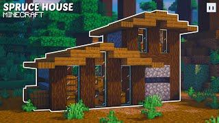 Minecraft : How to Build a Spruce / Taiga House | Small & Simple