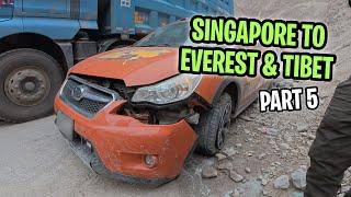 Rockslide Destroyed Our Car - Drive from Singapore to Everest & Tibet (Part V)