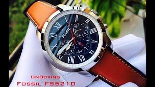 Fossil FS5210 Grant Chronograph Light Brown Leather Men's Watch | UnBoxing & Close up Look