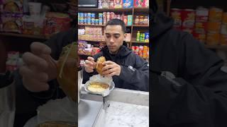 Ordering a Wagyu Chopped Cheese on a Garlic Knot #wagyu #prospectparkdeli #choppedcheese #foodie