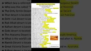 World Deserts Information....#deserts #world #worldinformation