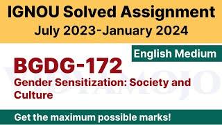 IGNOU BGDG 172 Solved Assignment 2023-24 PDF Download | English Medium | Vidyamojo