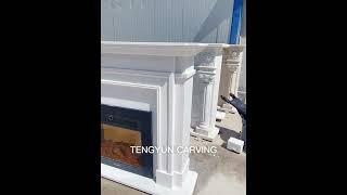 Hand carved marble fireplace