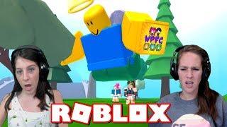 ANGELS VS DEMONS SIMULATOR IN ROBLOX! GET CRUSHED BY A GIANT NOOB! GOOD VS EVIL | WPFG FAMILY PLAYS