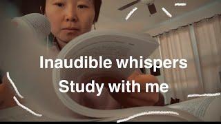 ASMR | inaudible whispers and page turning sounds | study with me