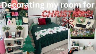 Christmas room makeover️ haul, decorate w/me + room tour!