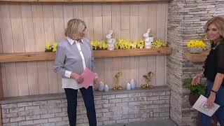 Martha Stewart 12" Ceramic Bunny Figurine with Mini Planter Basket on QVC