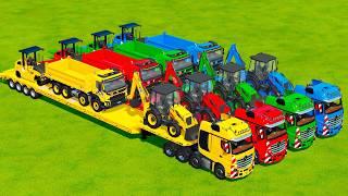 TRANSPORTING DUMP TRUCKS, EXCAVATORS & ROAD ROLLERS WITH BIG TRUCKS! Farming Simulator 22