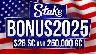 Stake US Promo Code "BONUS2025" — 250,000 GC & $25 SC