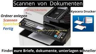 Kyocera Drucker Scan ins Ordner auf Deutsch. SMB Netzwerk