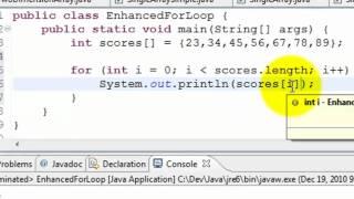 Java Tutorial - Enhanced For Loop