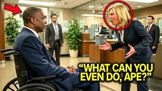 Racist Bank Teller Mocks Black Man in Wheelchair - He Ends Her Career in Seconds!