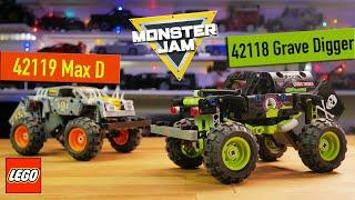 Обзор 2 в 1.LEGO Technic Monster Jam 42118 Grave Digger и 42119 MAX D. МАЧО-ПУЛЛБЭКИ)))