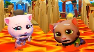 Talking tom gold  run Говорящий Том бег за золотом vs My Talking Angela Говорящая Анджела