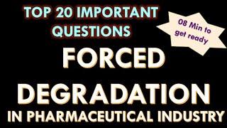 Forced degradation study in pharmaceutical industry l Stress testing in Pharma company