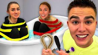 Escape Challenge from Bathtub! Tickle Feet Challenge Tasks with Duct Tape for $10,000! Spy Challenge