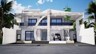 MODERN HOUSE DESIGN 12X15-05BEDROOMS 01STOREY