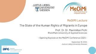 MeDiMi Lecture | Maximilian Pichl: The State of the Human Rights of Migrants in Europe