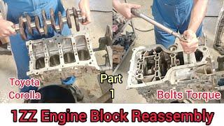 (Part 1) || 1zz short block rebuilding crankshaft installation