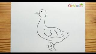 How to Draw A GOOSE EASY STEP BY STEP