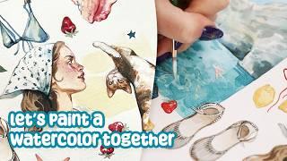 let’s paint together  watercolor process & Q&A about my art retreat