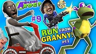 AMAZING FROG ESCAPE from GRANNY!  WE STOLE HER CART! (FGTEEV Ninja Turtles Hello Neighbor Drama) #9