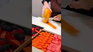 The skill of cutting fresh fruit is extremely eye-catching and most satisfying to viewers #152