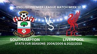 SOUTHAMPTON VS LIVERPOOL(English Premier League Season 2024/2025 Match Week 12 Fixture Analysis)