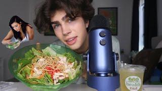 ASMR- Chinese Chicken Salad Mukbang (Kardashian Favorite)