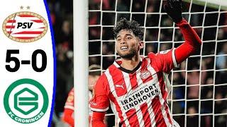 PSV vs Groningen (5-0) Ricardo Pepi Goal, All Goals and Extended Highlights