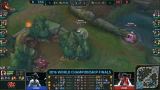 SKT Faker & Bengi Death Duo Combo | 2016 LOL Worlds Championship Finals | SKT vs SSG