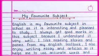 Essay on My Favourite Subject in English || My Favourite Subject English essay writing   ||