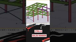 Tekla structure shortcut keys to render objects | #short #civil #construction